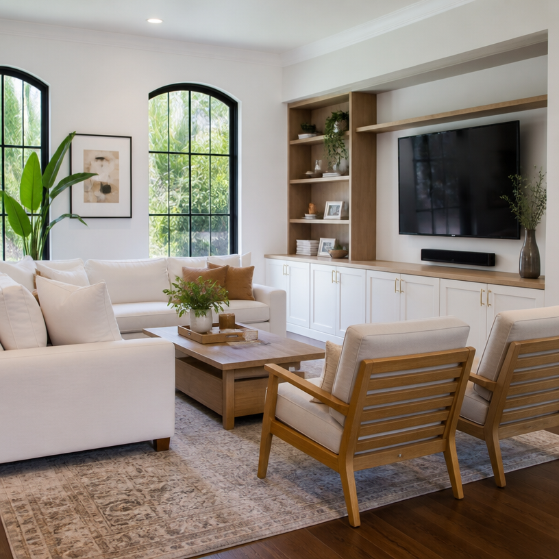 Freshly deep-cleaned family home interior in Coral Gables, Florida