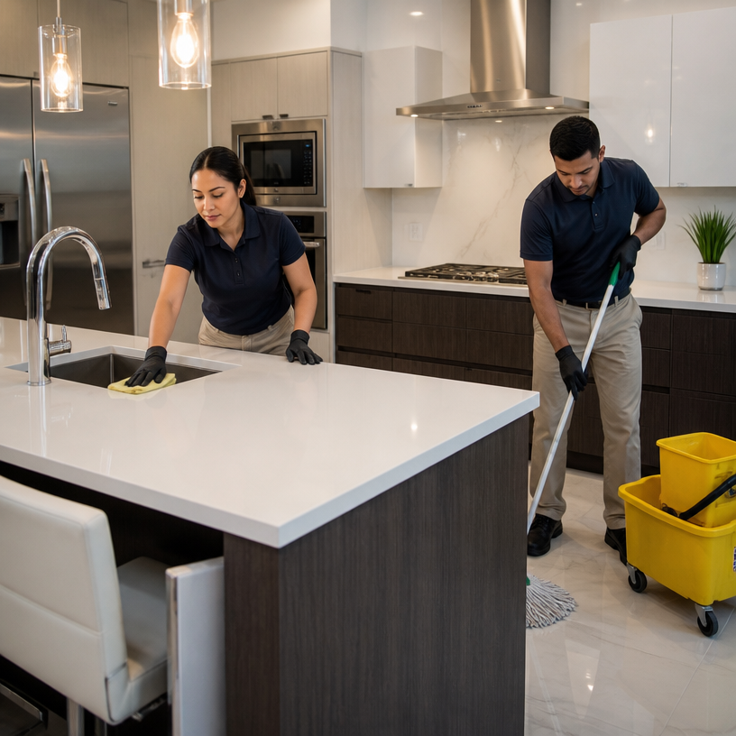 Professional Kitchen Cleaning service by A&Y Servicios de Limpieza Generales LLC in a clean, modern kitchen environment